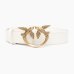 Ремінь жіночий  Pinko Love Birds high leather bel 4 см з бронзовою фурнітурою білий 100120A0F1Z14Q