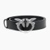 Ремень женский Pinko Love Birds high leather bel 4 см с металической фурнитурой черный 100120A0F1Z99O
