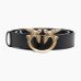 Ремень женский Pinko Love Birds high leather bel 4 см с бронзовой фурнитурой черный 100120A0F1Z99Q