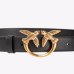 Ремінь жіночий Pinko Love Birds leather belt 3 см з бронзовою фурнітурою чорний 100125A0F1Z99Q