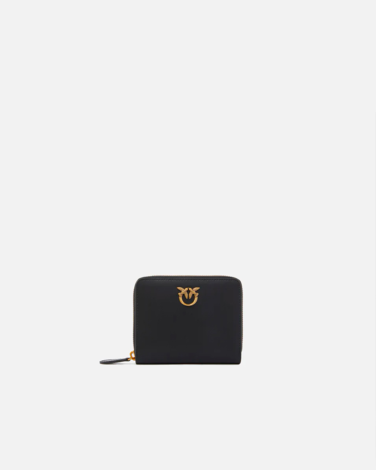 Гаманець жіночий Pinko Square leather zip-around purse у гладкій шкірі чорний 100249A0F1Z99Q