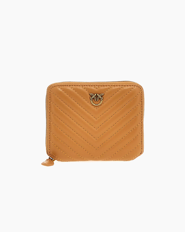 Гаманець жіночий Pinko Taylor Zip-around в коричневій стьобаній шкірі 100249A0GKC83Q