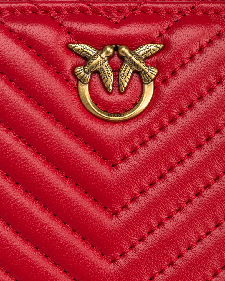 Гаманець жіночий Pinko Taylor Zip-around у стьобаній шкірі червоний 100249A0GKR30Q