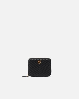 Кошелек женский Pinko Square quilted nappa leather zip-around purse в стеганой коже черный 100249A0GKZ99Q Кошелек женский Pinko Square quilted nappa leather zip-around purse в стеганой коже черный 100249A0GKZ99Q