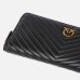 Гаманець жіночий Pinko Zip-around wallet in chevron-patterned nappa leather в чорній шкірі 100250A0GKZ99Q