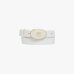 Ремень женский Pinko Round Enamel Leather Belt 2.8 см с белой фурнитурой белый 105478A2QLZ15L