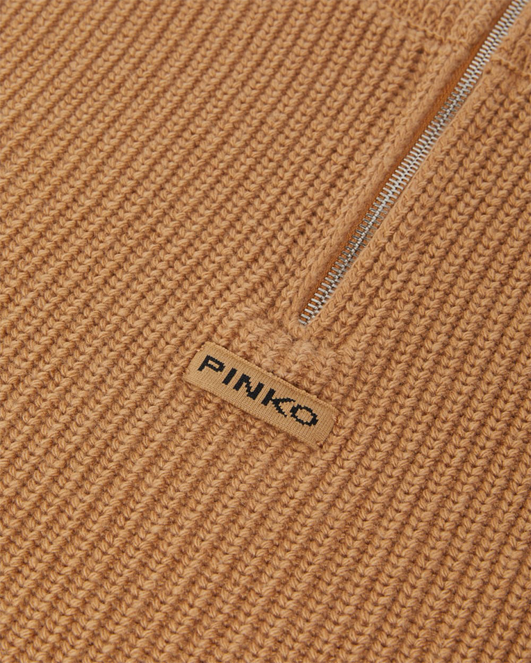 Шарф-хомут на молнии женский Pinko Cipro Collar с добавками шерсти бежевый 105994A2Z4D2300001