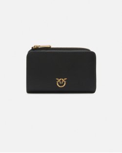 Кошелек женский Pinko mini гладкая кожа с логотипом черный 106206A0F1Z99Q