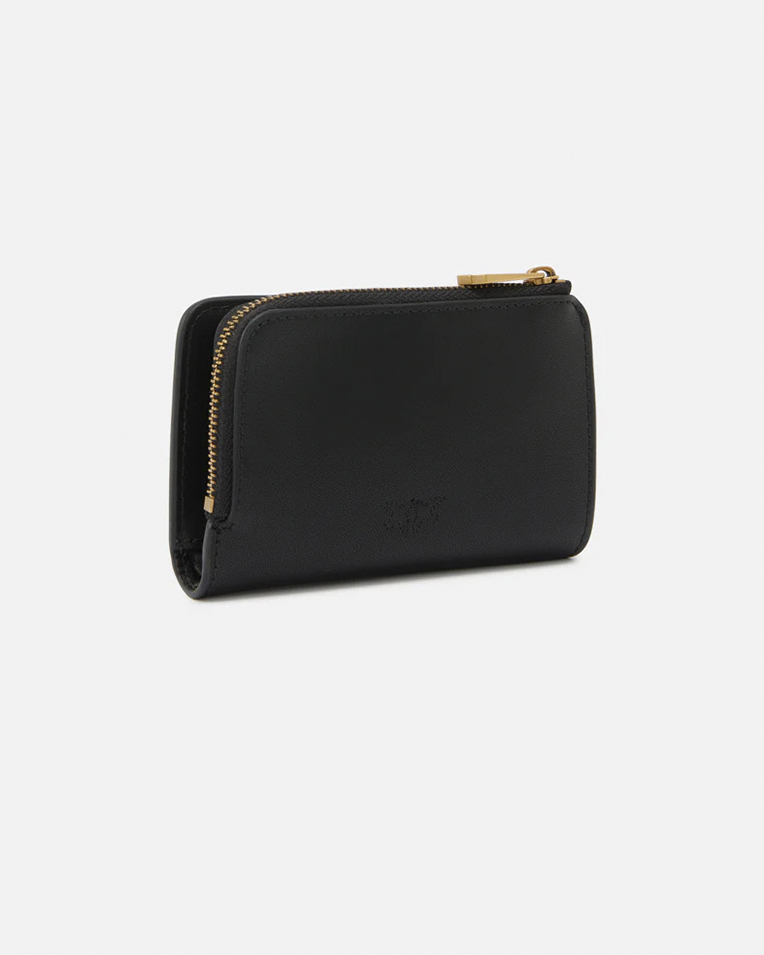 Гаманець жіночий Pinko mini гладка шкіра з логотипом чорний 106206A0F1Z99Q