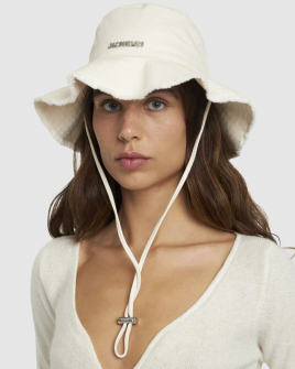 Панама Jacquemus Le Bob Artichaut с логотипом хлопок молочный 213AC002-5001-110