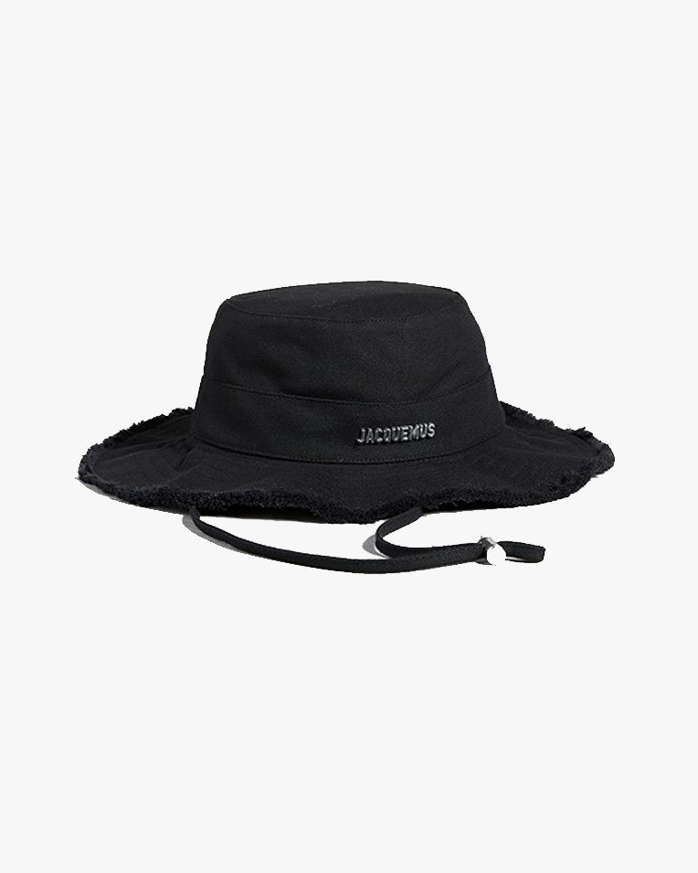 Панама Jacquemus Le Bob Artichaut з логотипом бавовна чорна 213AC002-5001-990-W
