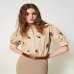 Ремень женский двусторонний Twinset 3.5 см с логотипом Oval T бело-коричневый 241TA4040
