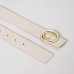 Ремень женский двусторонний Twinset 3.5 см с логотипом Oval T бело-коричневый 241TA4040