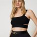 Ремень женский Twinset 3.6 см двухсторонний с пряжкой Oval T коричневый, черный 241TA4080