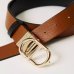 Ремень женский Twinset 3.6 см двухсторонний с пряжкой Oval T коричневый, черный 241TA4080