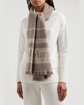 Шарф жіночий Max Mara Colibri з логотипом шерсть, капучино 2426546028600-001 Шарф жіночий Max Mara Colibri з логотипом шерсть, капучино 2426546028600-001
