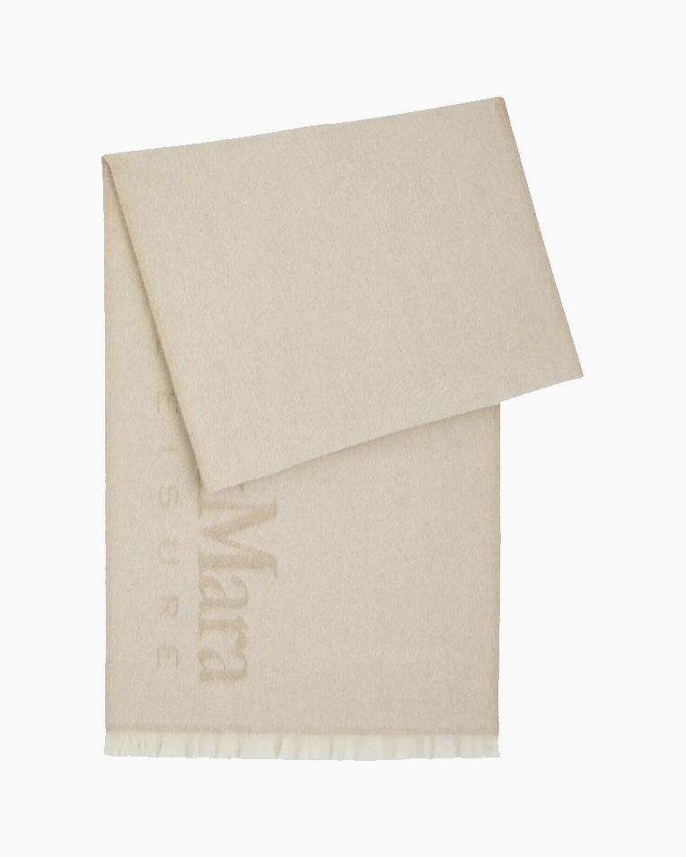 Шарф жіночий Max Mara Colibri з логотипом вовна, бежевий 2426546028600-003