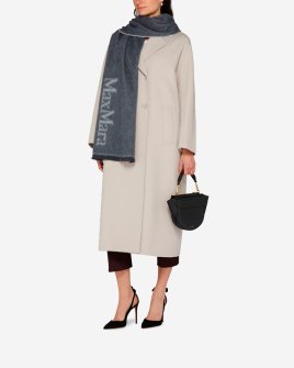 Шарф жіночий Max Mara Colibri з логотипом шерсть, сірий 2426546028600-004