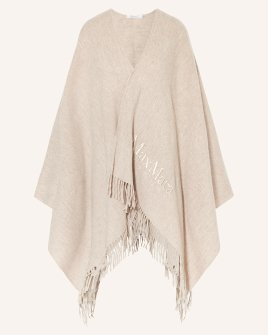 Пончо з поясом жіночий Max Mara Martora з логотипом шерсть, бежевий 2426736028600-002