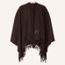 Пончо с поясом женский Max Mara Martora с логотипом шерсть, шоколад 2426736028600-003