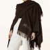 Пончо с поясом женский Max Mara Martora с логотипом шерсть, шоколад 2426736028600-003