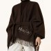 Пончо с поясом женский Max Mara Martora с логотипом шерсть, шоколад 2426736028600-003