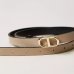 Ремень женский Twinset 2 см двухсторонний с пряжкой Oval T черный, бежевый 251TA4100 12213