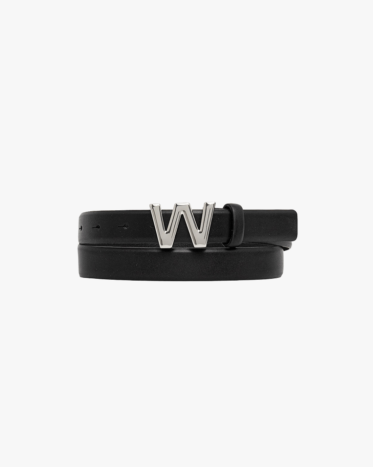 Жіночий ремень Max Mara Awest Leather Belt 2.5 см з металевою фурнітурою чорний 2615501034600