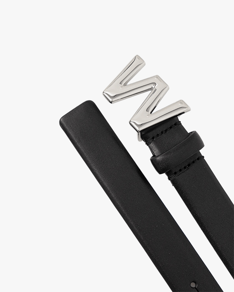 Жіночий ремень Max Mara Awest Leather Belt 2.5 см з металевою фурнітурою чорний 2615501034600