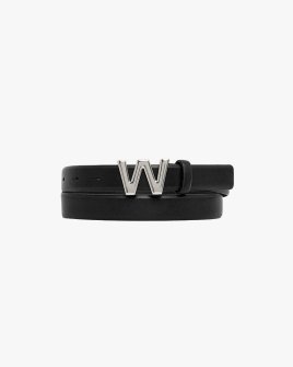 Ремень женский Max Mara Awest Leather Belt 2.5 см с металической фурнитурой черный 2615501034600