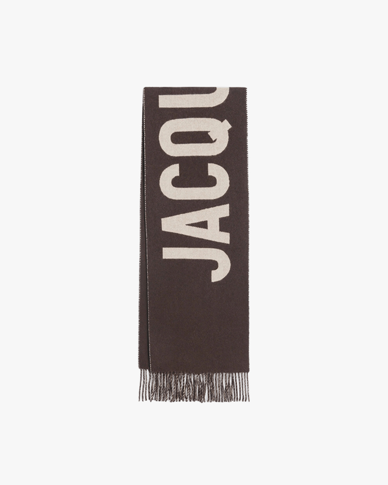 Шарф Jacquemus з натуральної вовни, коричневий ACU00435AOT4001080