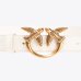 Ремінь жіночій Pinko Love Birds leather belt 3 см з бронзовою фурнітурою білий 100125A0F1Z14Q