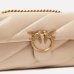 Cумка Pinko medium Love bag Classic Puff Maxi Quilt через плечо с бронзовой фурнитурой в стеганой коже бежевый 26x19х11 см 100038A0F2C50Q