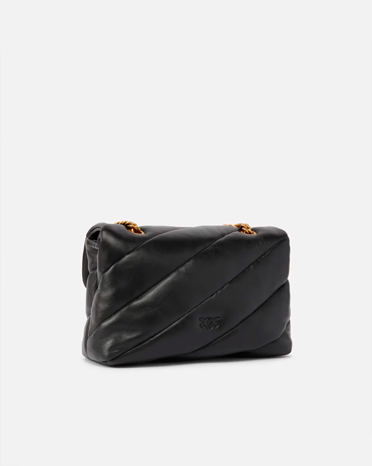 Сумка Pinko medium Classic Love Bag Puff Maxi Quilt через плечо с бронзовой фурнитурой в стеганой коже черная 19x11х26 см 100038A0F2Z99Q