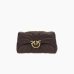 Cумка Pinko Love bag Puff Classic Puff Butterfly через плечо с золотой фурнитурой в стеганой коже шоколад 26x10х17 см 100038A1EXL86Q
