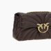 Cумка Pinko Love bag Puff Classic Puff Butterfly через плечо с золотой фурнитурой в стеганой коже шоколад 26x10х17 см 100038A1EXL86Q