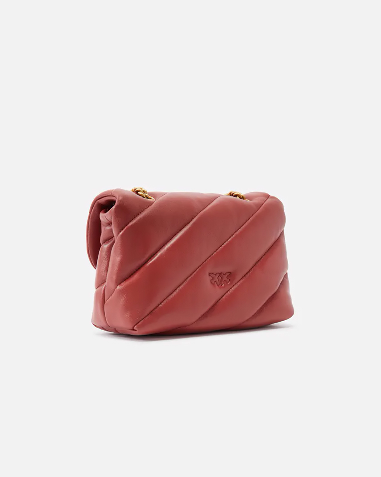 Cумка Pinko Mini Love bag Puff Maxi Quilt через плечо с бронзовой фурнитурой в стеганой коже красный 21x15х9 см 100039A0F2B08Q