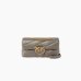 Сумка Pinko Mini Love bag Puff Maxi Quilt через плечо с бронзовой фурнитурой в стеганой коже серый 21x15х9 см 100039A0F2K33Q