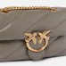 Сумка Pinko Mini Love bag Puff Maxi Quilt через плечо с бронзовой фурнитурой в стеганой коже серый 21x15х9 см 100039A0F2K33Q