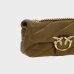 Cумка Pinko mini Love bag Classic Puff Mini Quilt через плечо с бронзовой фурнитурой в стеганой коже оливковая 21x15х9 см 100039A0F2V68Q