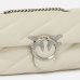 Сумка Pinko Love Puff Mini Cl Sheep Nappa через плече із срібною фурнітурою у стьобаній шкірі біла 21x15х9 см 100039A0F2Z14O