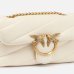 Сумка Pinko Baby Love Bag Puff Sheep Nappa через плечо с бронзовой фурнитурой в стеганой коже белый 13x6.5х18 см 100040A0F2Z14Q