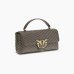 Сумка Pinko Classic Lady Love Bag Puff Chevron через плече із бронзовою фурнітурою у стьобаній шкірі сірий 17x8х26 см 100043A0GKK33Q