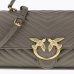 Сумка Pinko Classic Lady Love Bag Puff Chevron через плече із бронзовою фурнітурою у стьобаній шкірі сірий 17x8х26 см 100043A0GKK33Q
