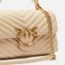 Сумка Pinko Mini Lady Love Bag Puff Chevron через плечо с бронзовой фурнитурой в стеганой коже бежевый 23x15х8 см 100044A0GKC50Q