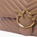 Сумка Pinko Mini Classic Lady Love Bag Puff Chevron через плечо с бронзовой фурнитурой в стеганой коже бежевый 23x15х8 см 100044A0GKD01Q