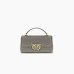 Сумка Pinko Mini Lady Love Bag Puff Chevron через плечо с бронзовой фурнитурой в стеганой коже серый 26x7х26 см 100044A0GKK33Q