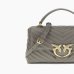 Сумка Pinko Mini Lady Love Bag Puff Chevron через плечо с бронзовой фурнитурой в стеганой коже серый 26x7х26 см 100044A0GKK33Q
