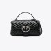 Сумка Pinko Love Lady Puff Mini у стьобаній шкірі із сріблястою фурнітурою чорна 24x7х15 см 100044A0GKZ99O