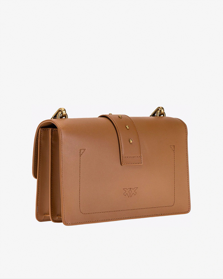 Сумка Pinko Love Bag One Classic через плечо с бронзовой фурнитурой в гладкой коже бежевый 27x7х17 см 100053A0F1L48Q